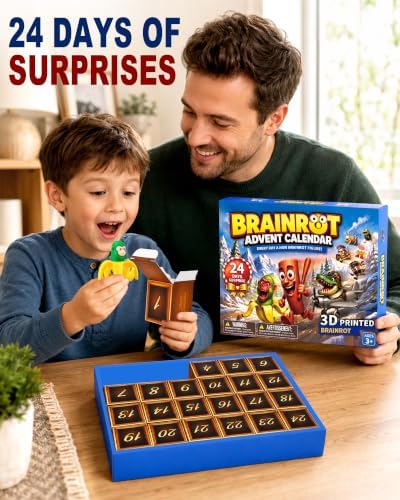 Italian Brainrot Advent Calendar 2026 for Kids, 3D Printed Toys Gifts