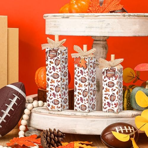 Redbaker 3 Pcs Fall Football Decorations for Home, Football Table Decor