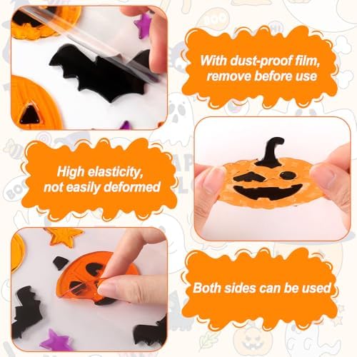 JOICEE 6 Sheets Halloween Gel Window Clings Decor