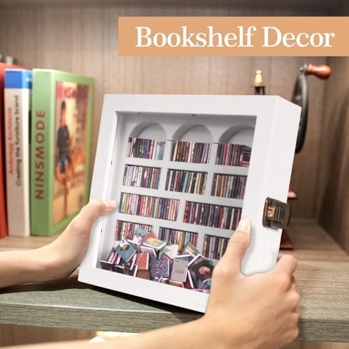 Anxiety Bookshelf – Mini Books Display for Stress Relief and Fun Decor, Perfect Decorative Miniature Library for Book