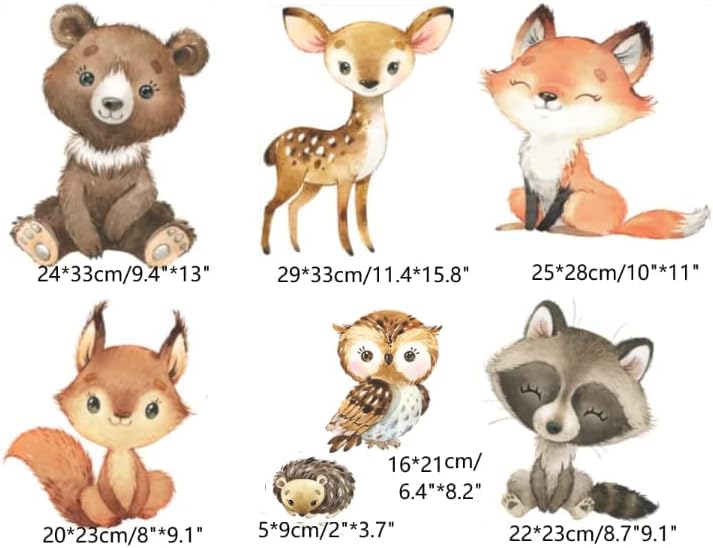 Woodland Wall Decals Stickers Peel and Stick for Baby Boys Girls Nursery Bedroom Netral Decor