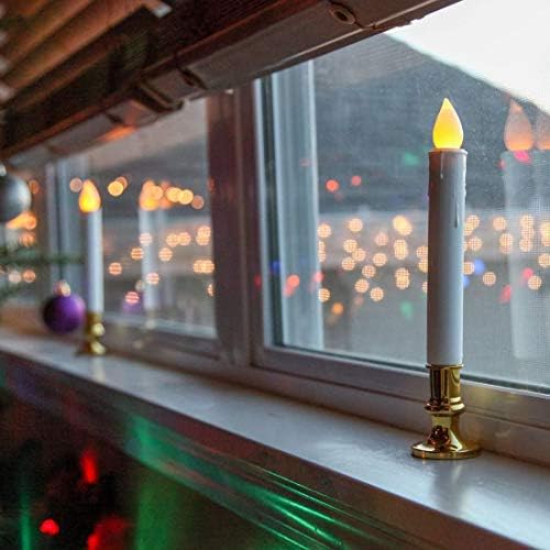 Wondise Flameless Window Taper Candles with Remote and Timer