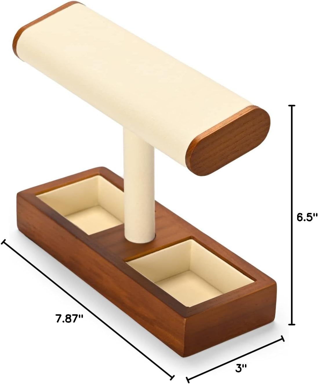 Oirlv Solid Wood Watch Stand,Watch Display Holder for Men(Cream) | Watch Organizer Gift for Husband/Father,Keep Watches