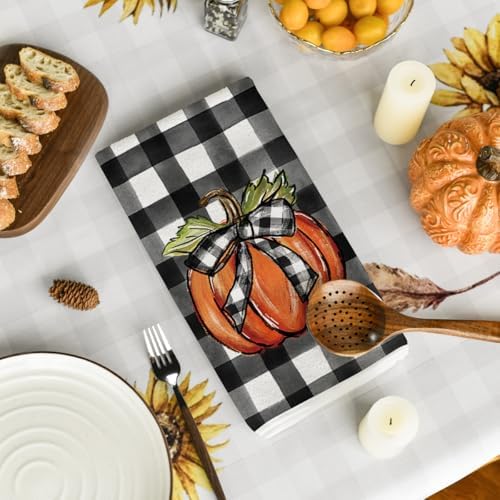 Artoid Mode Truck Hello Pumpkin Fall Kitchen Towels Set of 4 18x26 Inch