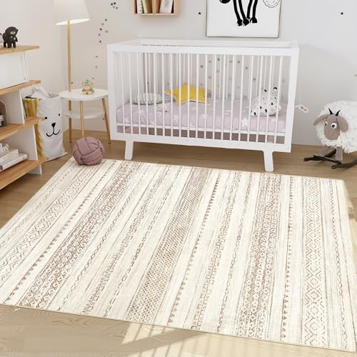 Nakagishi Boho 3x5 Area Rug Living Room Rugs Machine Washable Brown