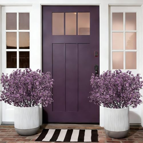 10 Pcs Fake Flowers, Babys Breath Artificial Flowers, Lavender Purple