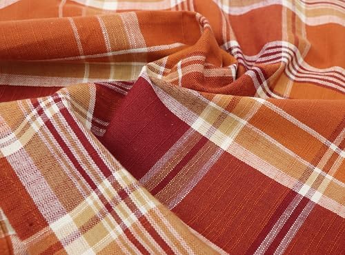 COTTON CRAFT Harvest Plaid Cloth Napkin - 12 Pack 100% Cotton Dinner Napkin
