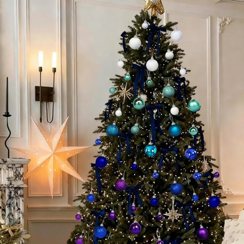 Emopeak 24 Count Navy Blue Mini Christmas Balls Ornaments 1.2 Inch