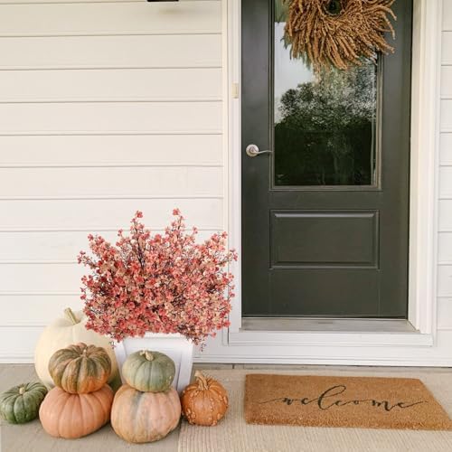 8Pcs Artificial Fall Flowers Real Touch Babys Breath Flowers Decorations
