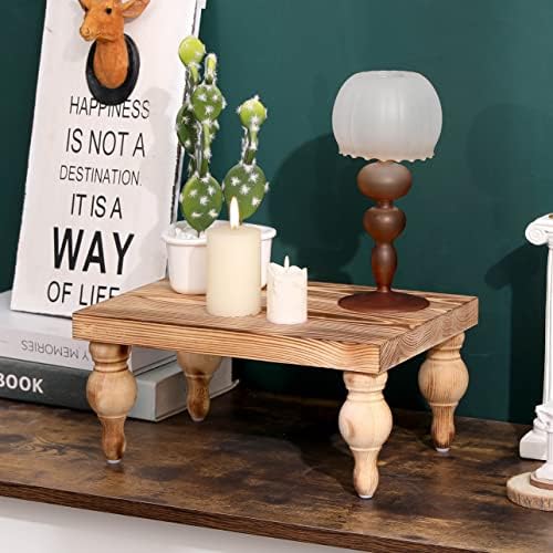 Wood Pedestal Stand Table for Farmhouse Decor / 12 x 9 x 5.5
