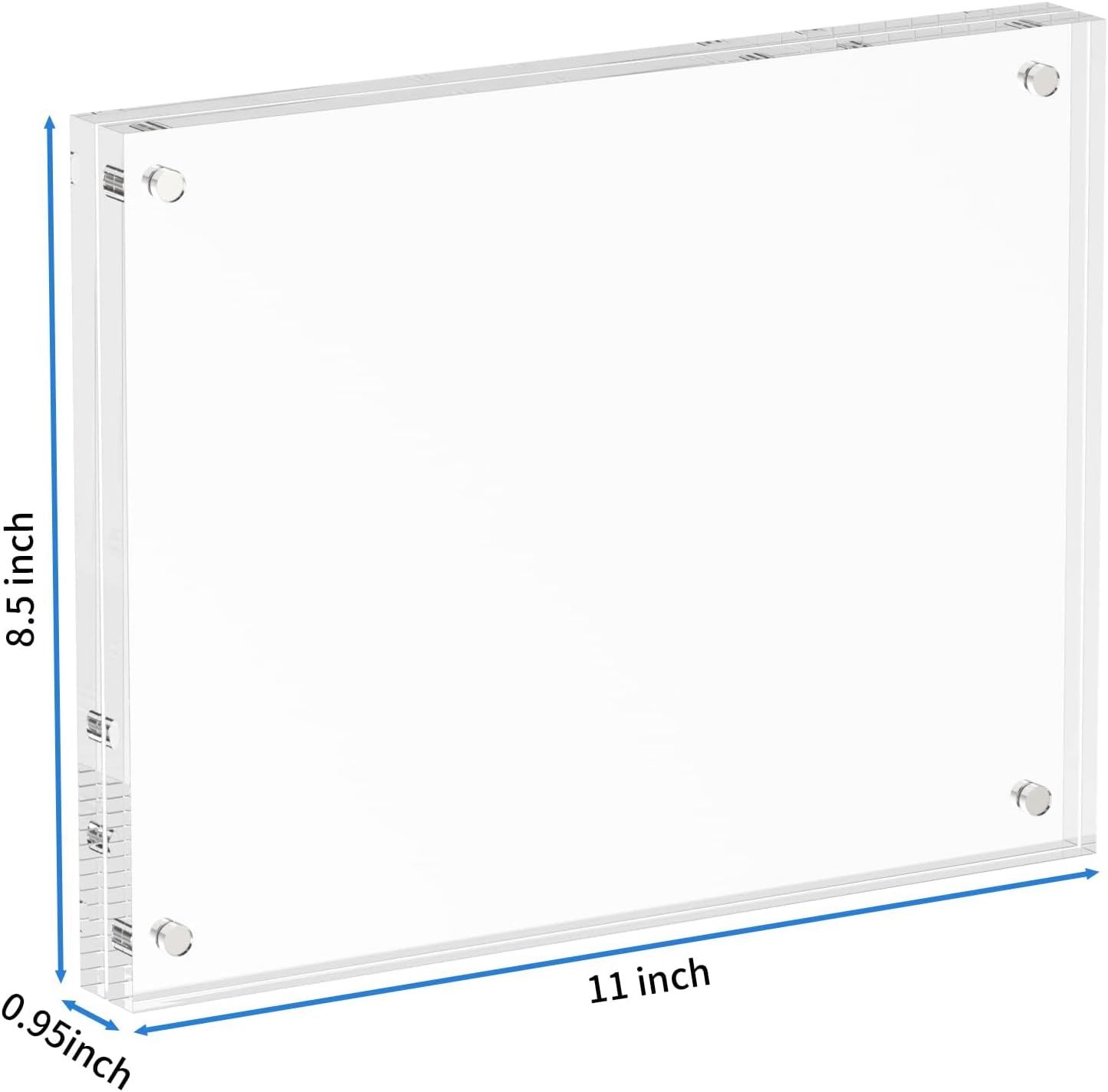 NIUBEE 8.5x11 Picture Frame, Clear Certificate Document Photo Frame | Shatterproof &Safe, 95% High Transparency, UV