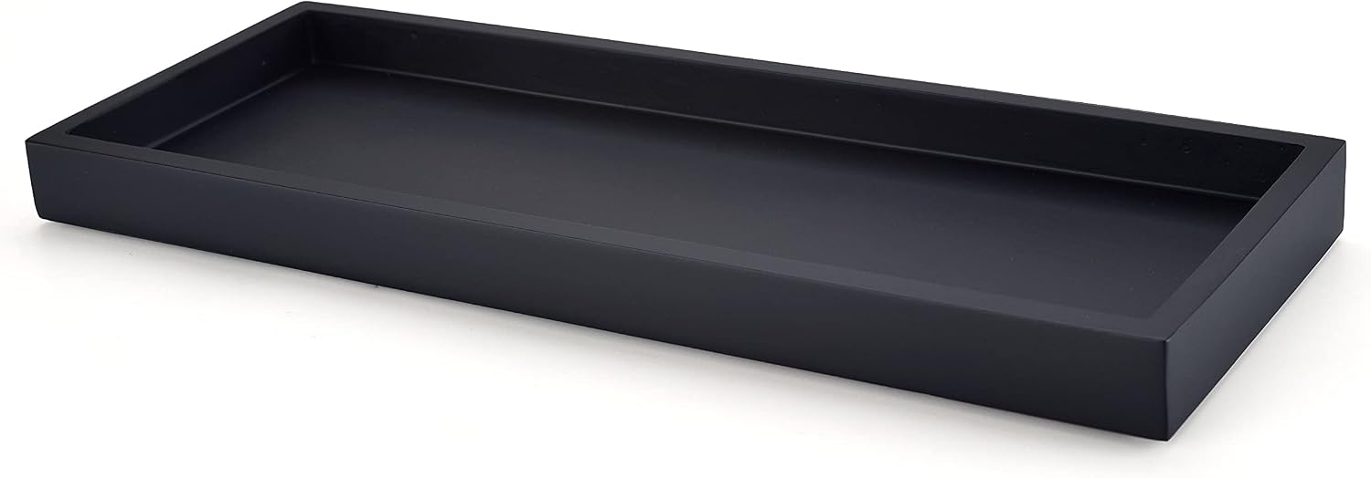 Candles / Resin Bathroom Vanity Tray / Rectangle / Matte Black