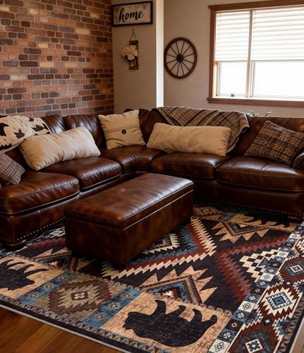 YIHOUSE 8x10 Western Cabin Area Rugs for Living Room