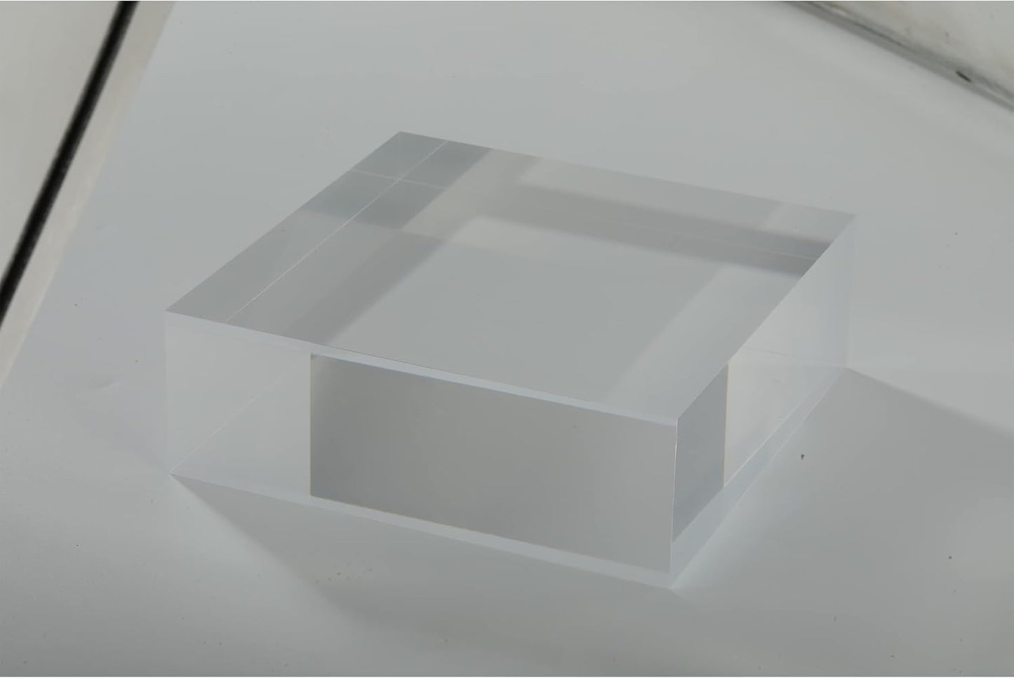 CiaoHER 2in Solid Acrylic Cube Display Block, Clear, 2"x6"x6" | Polished Pedestal Stand Riser, Solid Base, 1 Pack