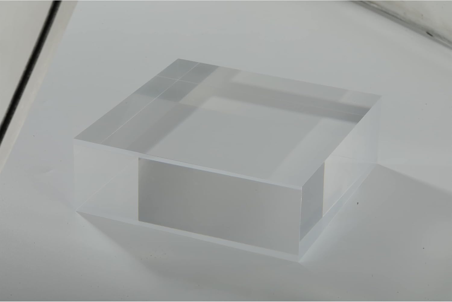 CiaoHER 2in Solid Acrylic Cube Display Block, Clear, 2"x6"x6" | Polished Pedestal Stand Riser, Solid Base, 1 Pack