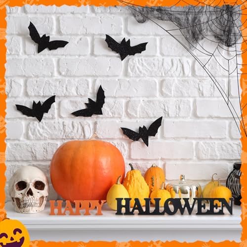 Yalikop Halloween Wooden Sign Blocks Happy Halloween Tabletop Decor