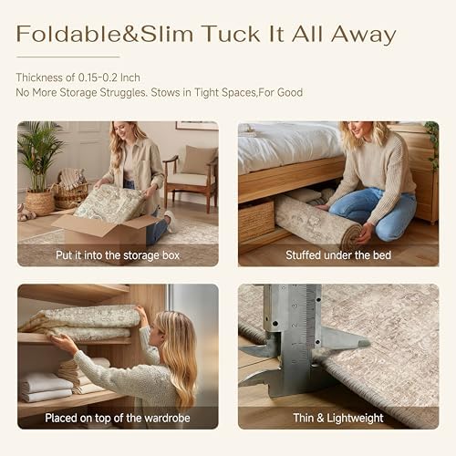 2x6 Beige Neutral Kitchen Hallway Runner Rug