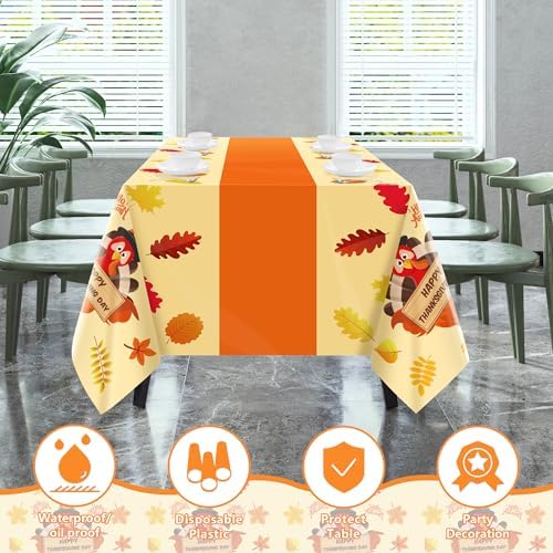 OHOME Thanksgiving Decorations - Thanksgiving Tablecloth | Thanksgiving Table Decor Indoor Outdoor Outside - Friendsgiving Party Favor Centerpiece Banner Essentials,52"x87",2 Pack