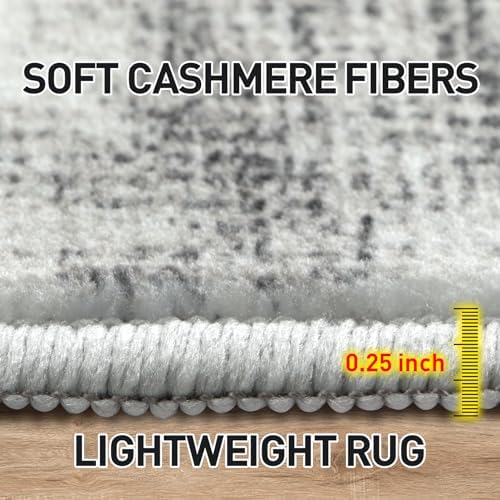2'6''x8' Runner Rugs Washable Rug:Modern Abstract Hallway Black Grey Carpet