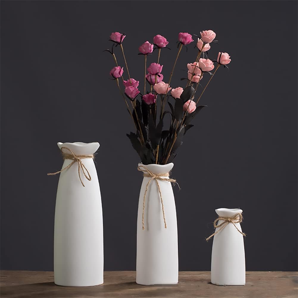 Ceramic Vase-Flower Vase Dried Flower Vase for Modern Home Decor / White