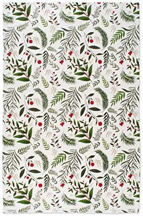 DII Christmas Kitchen Towel Set, Floral Tea Towels for Baking, Cleaning, Entertainment & Cooking, 18x28, Holiday Sprigs, 2 Piece