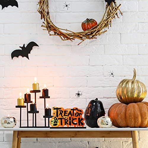 Blulu 3 Pcs 3 Pcs Halloween Decor Indoor Wood Table Sign, Boo