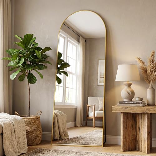 Antok 58" x19” Arched Full Length Mirror, Floor Mirror with Stand,Gold