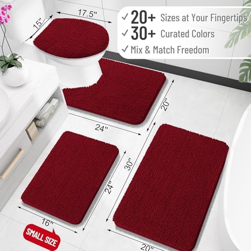 OLANLY Bathroom Rugs 32x20, Extra Soft Absorbent Chenille Bath Rugs