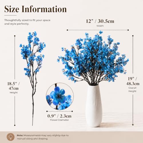 Mandy's 6 Bundles Artificial Royal Blue Baby’s Breath Flowers