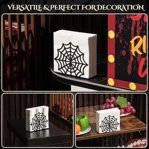 Cobweb Metal Napkin Holder Gothic Table Tissue Dispenser