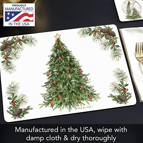 Christmas Tree Boxed Set of 4 Premium Hardboard Placemats