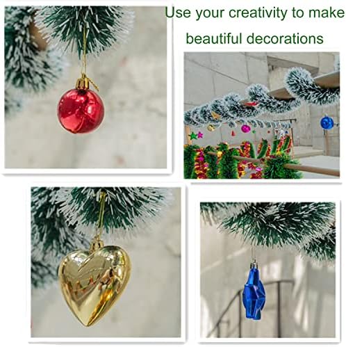 50 Feet Garland for Christmas Decorations,Green Snowy Garland,Artificial Christmas Pine Streamers for Party Hanging Ceiling Decorations