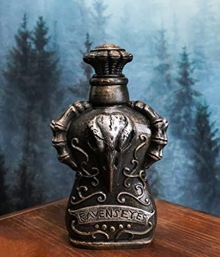 Ebros Gift Wicca Witch Mad Doctor Scientist Witchcraft And Sorcery Elixir Poison Potion Bottle Macabre Alchemy Halloween Prop Accessory Display Bottles (Skeleton Poe Raven's Eyes)