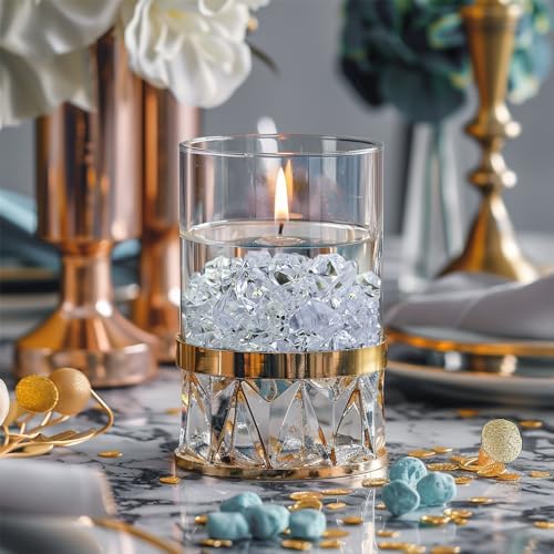 1000 PCS Fake Crystal Ice Rocks Cubes in Gift Box,Clear Tiny Acrylic Stones