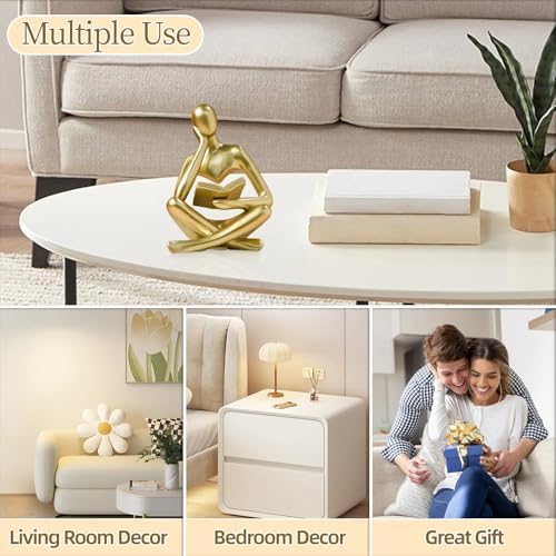 UTTCMK Abstract Art Thinker Statue - Reading Thinker Sculpture Figurine, Modern Home Decoration for Living Room Office