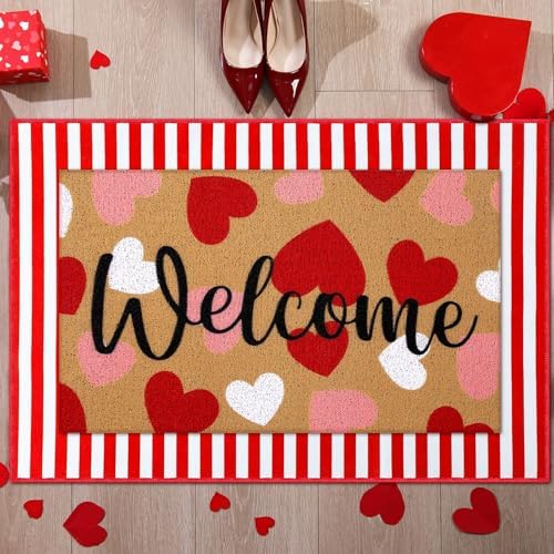 Tinideya 2 23.6 X 35.4 Inches Valentine Heart Red White