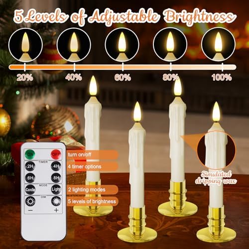 12 Pack Window Candles Battery Operated LED with Remote Timer