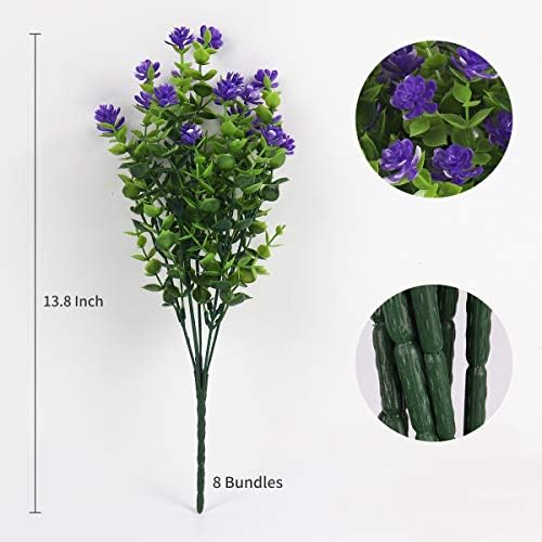 RECUTMS Artificial Flowers Outdoor Plastic Faux Flowers for Outdoor Planter