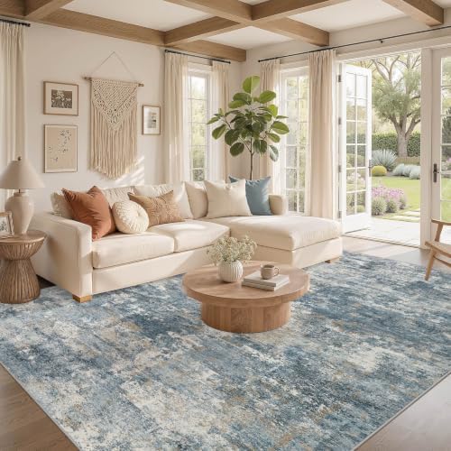 Nakagishi Boho 5x7 Area Rug Living Room Rugs Machine Washable Blue