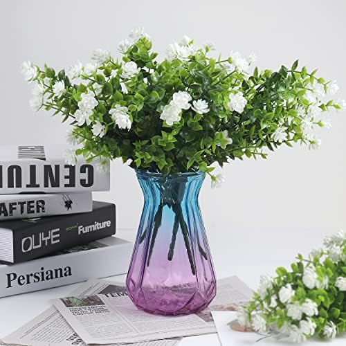 RECUTMS 12 Bundles Artificial Outdoor Plants,Artificial Greenery for Flower