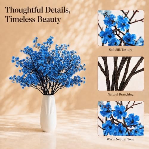 Mandy's 6 Bundles Artificial Royal Blue Baby’s Breath Flowers