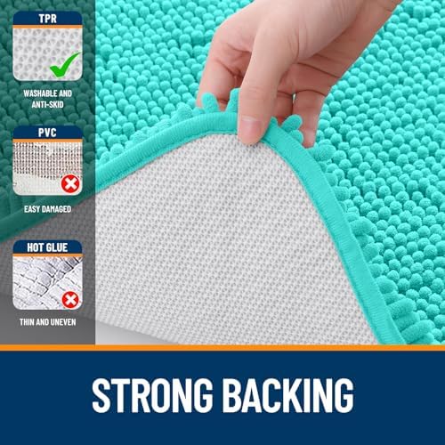 OLANLY Bathroom Rugs 34x21, Extra Soft Absorbent Chenille Bath Rugs