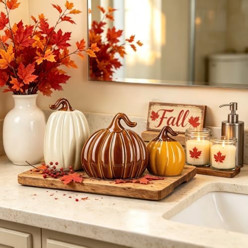 Ceramic Pumpkin Decor Fall Thanksgiving Farmhouse Pumpkin Table Centerpiece