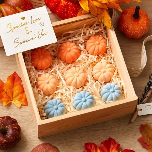 Lounsweer 12 Pack Little Pumpkin Bath Bombs Fall Baby Shower Favors,Blue