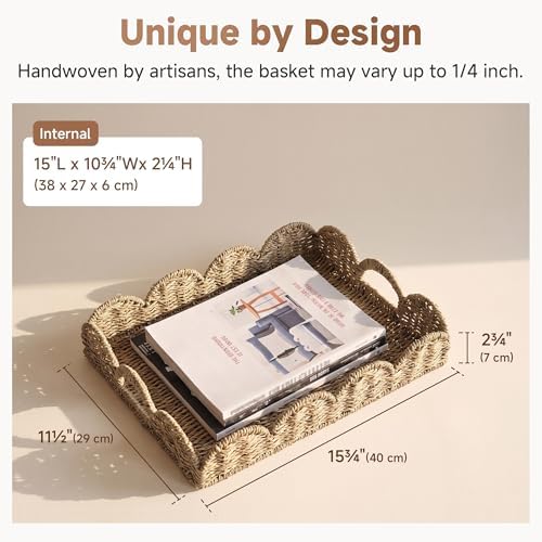 Rattan Serving Trays / 15.8 x 11.5 x 2.8 / Natural