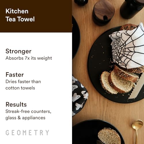 GEOMETRY Kitchen Towels - Quick Dry Microfiber Cloth Dish Towels for Kitchen Drying - Premium Quick Dry Towel - Webbed, 18" x 30" - 1 Piece