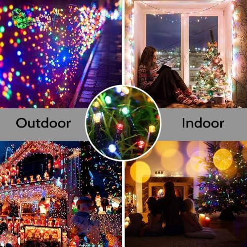Joomer Solar Christmas Lights Outdoor, 2PACK Total 144FT 400LED, Blue