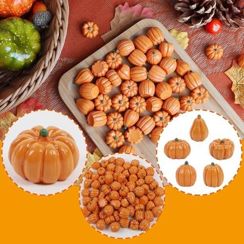 winemana 80Pcs Mini Pumpkins for Crafts, Fall Decorations for Home, Orange