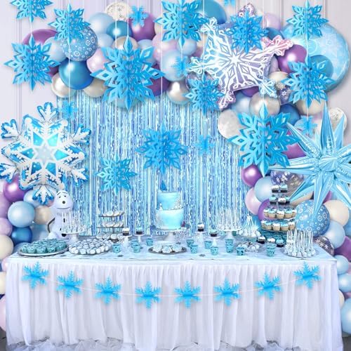 24PCS Hanging Snowflake Decorations Winter Wonderland Party Supplies