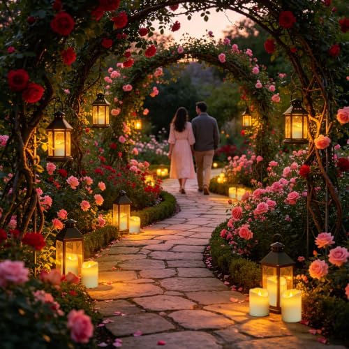 antizer Flameless Candles Set of 9 Plastic LED White Pillars with 2 Remotes & Timer, Battery Operated Outdoor Decor for Garden Patio, Wedding & Home Festival (White - 3" D x 9 Pack)